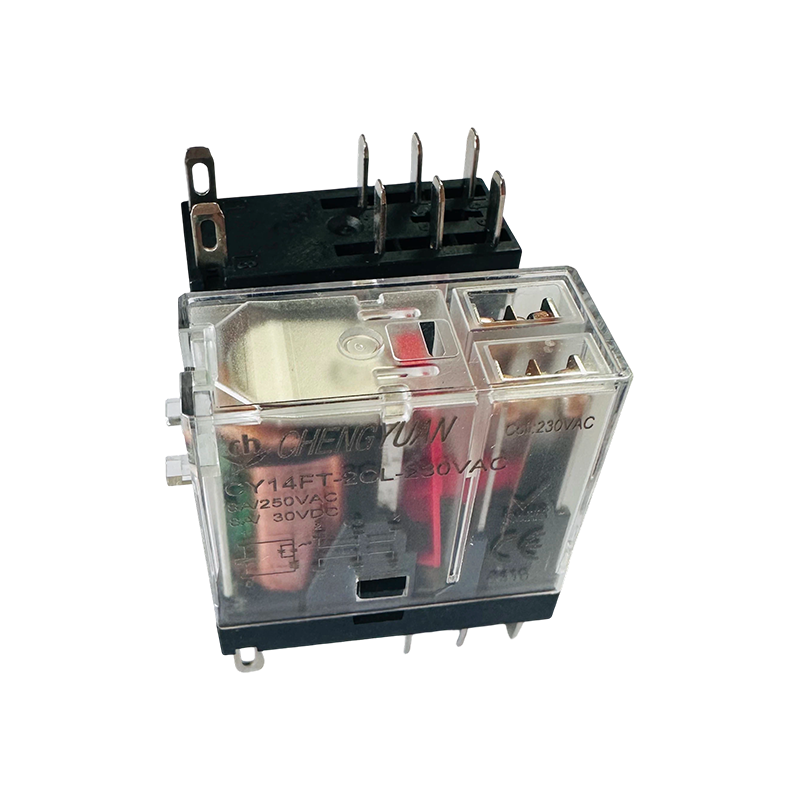 Rơle CY14FT-2CL, Rơle DPDT, Rơle chân rộng 14F, Rơle nguồn 8A 5PIN.