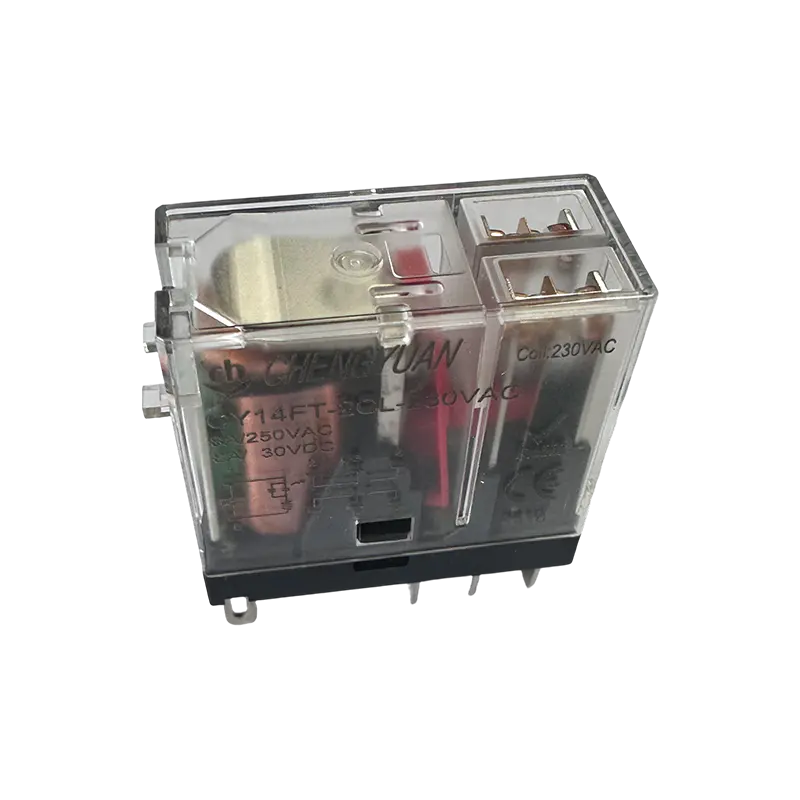 Rơle CY14FT-2CL, Rơle DPDT, Rơle chân rộng 14F, Rơle nguồn 8A 5PIN.